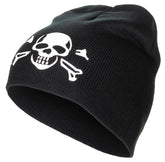 Strickmütze, "Beanie", "Totenkopf", fein gestrickt