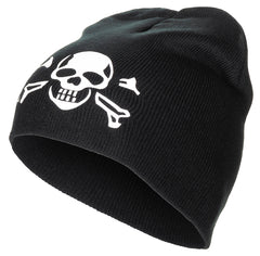 Strickmütze, "Beanie", "Totenkopf", fein gestrickt