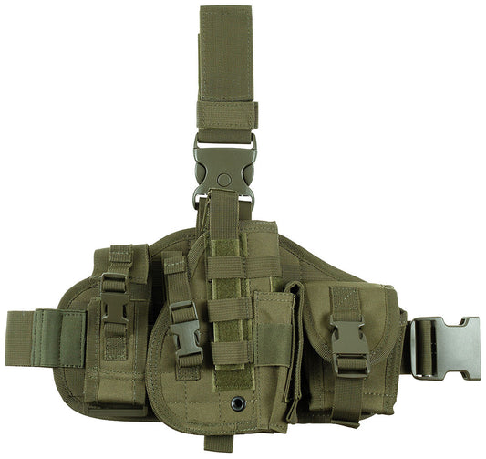 Pistolenbeinholster, "MOLLE", rechts mit Taschen