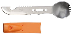 Multifunktionsgöffel, Edelstahl, Griff orange