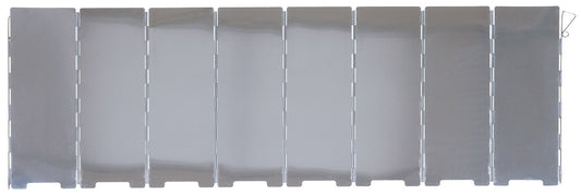 Windschutz, Alu, faltbar, groß, 67 x 24 cm, 8 Lamellen