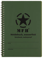 Meldebuch, wasserfest, Spiralbindung