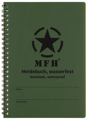 Meldebuch, wasserfest, Spiralbindung