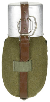 Rumän. Feldflasche, Alu, Becher, Hülle, neuw., Lagersp.