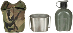 Holl. Feldflasche, Stoffbezug, NL tarn, Trinkbecher, gebr.