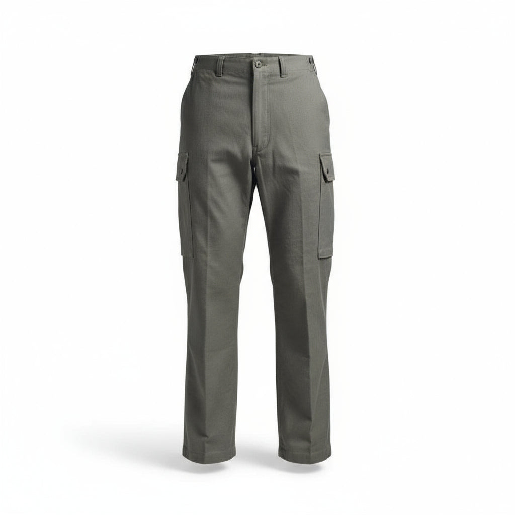 Feldhose Moleskin mit Reißverschluss und Druckknöpfen Leo Köhler 22 (32/30) Oliv