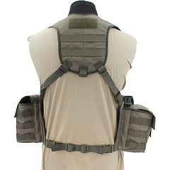 Nonmodularer Split Front Chest Rig - Steingrau-oliv