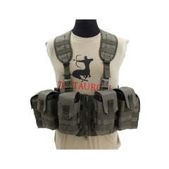 Nonmodularer Split Front Chest Rig - Steingrau-oliv