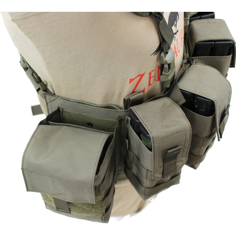 Nonmodularer Split Front Chest Rig - Steingrau-oliv