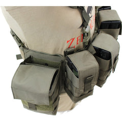 Nonmodularer Split Front Chest Rig - Steingrau-oliv