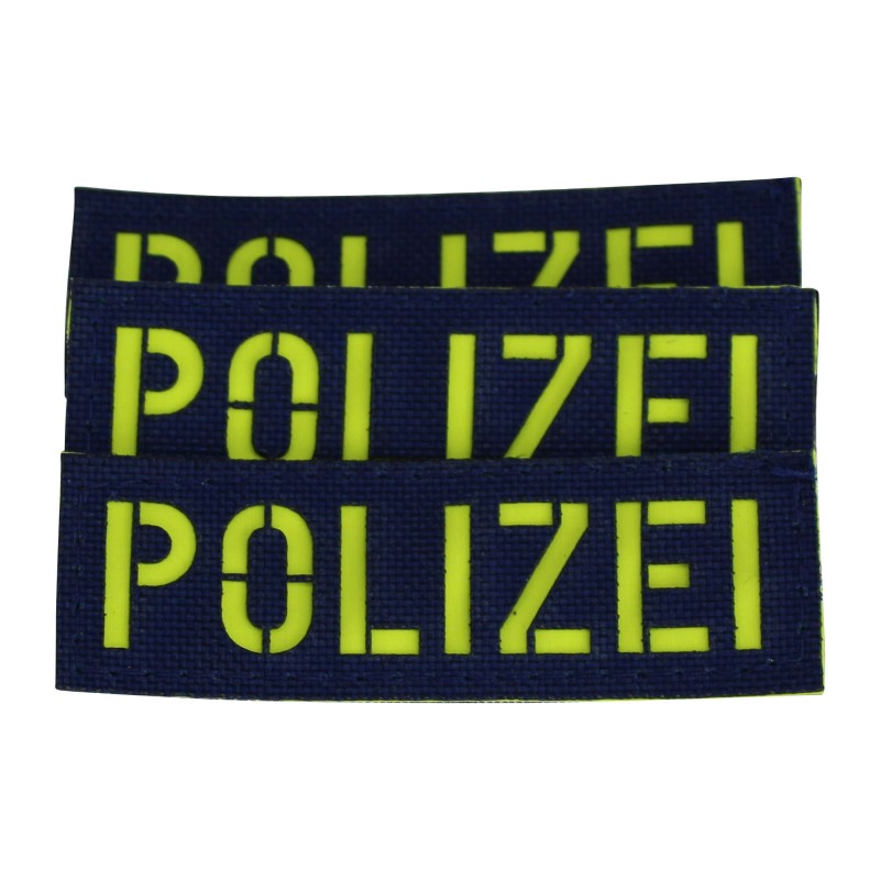 Polizei Patch klein - Dunkelblau - Gelb