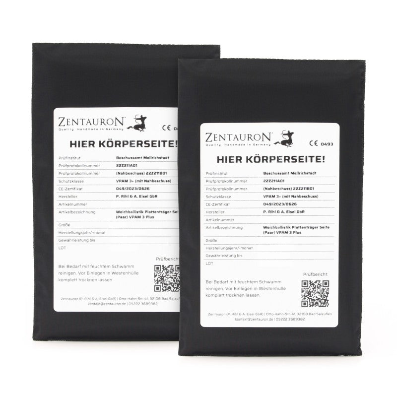 Weichballistik Plattenträger Seite (Paar) VPAM 3 Plus - Schwarz