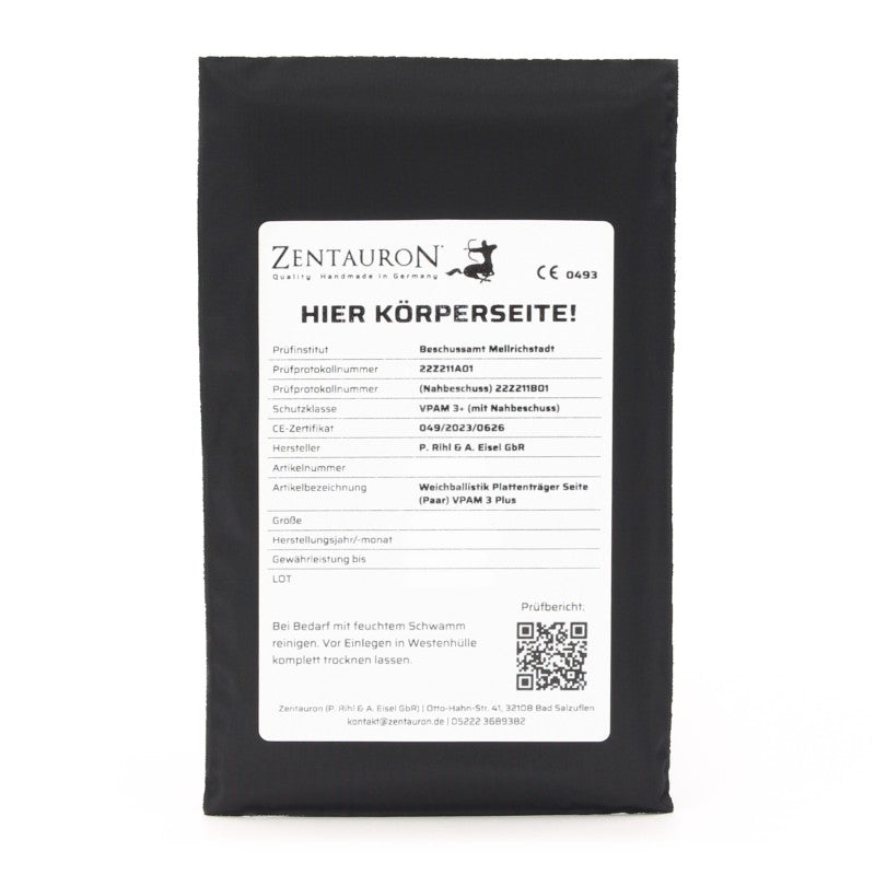 Weichballistik Plattenträger Seite (Paar) VPAM 3 Plus - Schwarz
