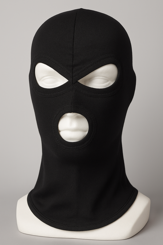 Balaclava, 3-Loch, dünn, 100 % Baumwolle