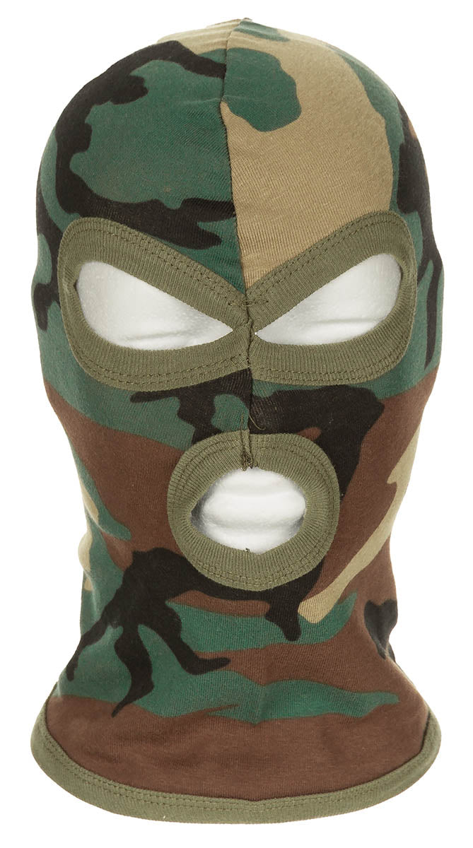 Balaclava, 3-Loch, dünn, 100 % Baumwolle
