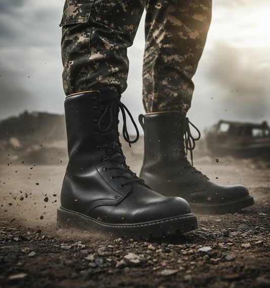 Kampfstiefel, Vollleder, gute Ausführung