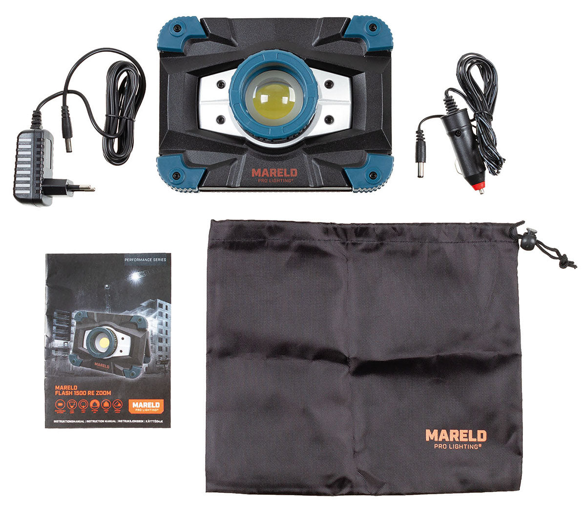 MARELD Arbeitslampe, 1500 RE ZOOM, wiederaufladbar