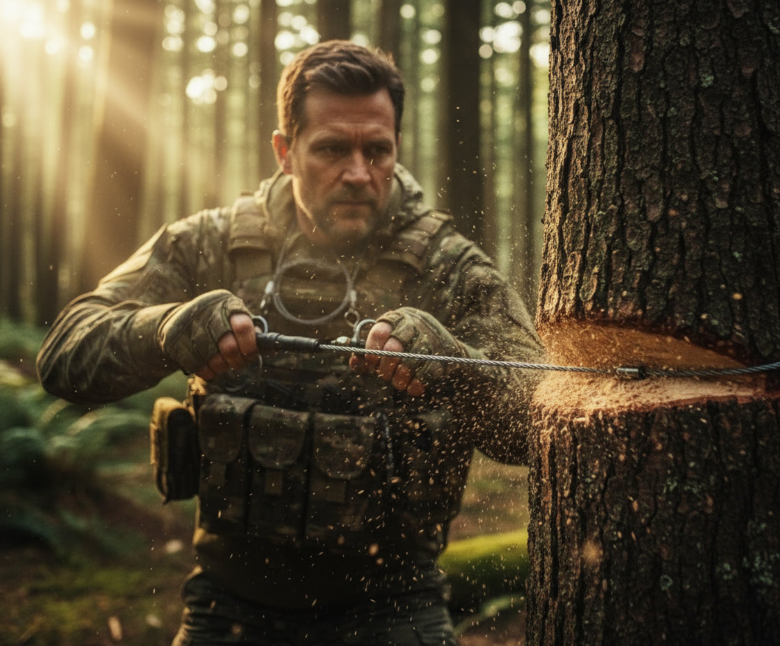 Drahtsäge, mit 2 Ringen