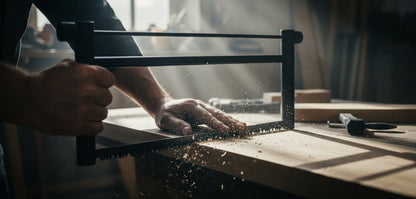 Spannsäge, mit Griffen