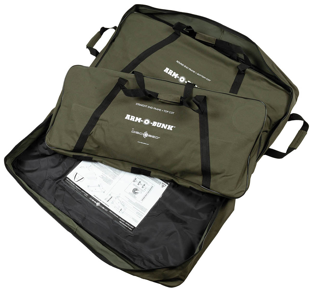 Feldbett, Disc-O-Bed, "Arm-O-Bunk",m. Seitent.