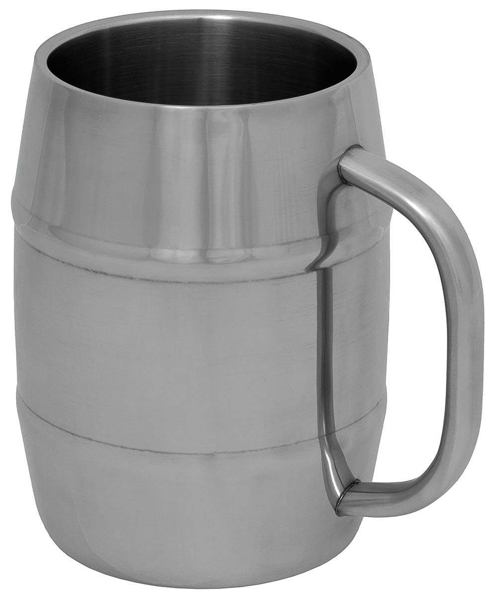 Krug, "Fass", Edelstahl, 1 l, doppelwandig