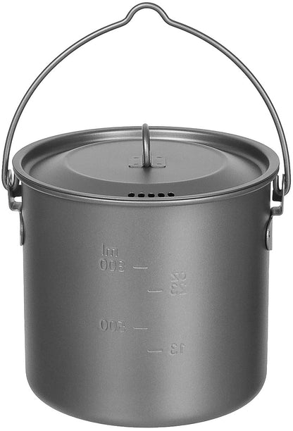 Topf, Titan, klein, mit Deckel, Klappgriffe, ca. 1,1 l