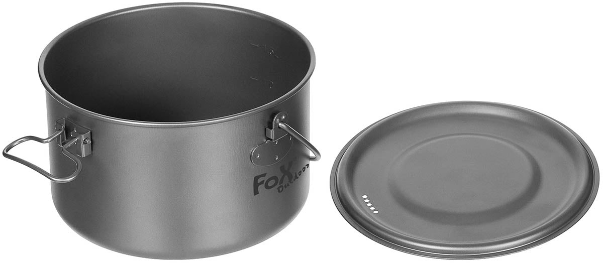 Topf, Titan, groß, mit Deckel, ca. 1,95 l