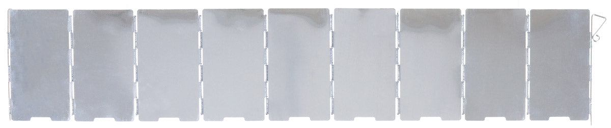 Windschutz, Alu, faltbar, klein, 65 x 13 cm, 9 Lamellen