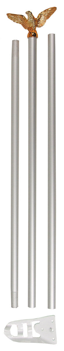 Fahnenstange, weiß, mit goldfarbenem Adler