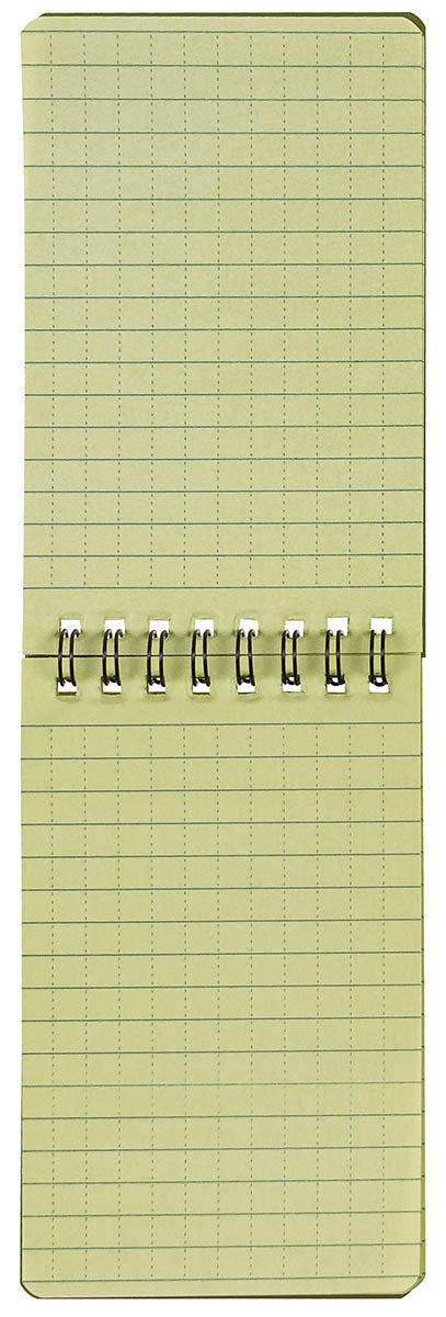 Meldeblock, wasserfest, klein, Spiralbindung, 7,5 x 13 cm