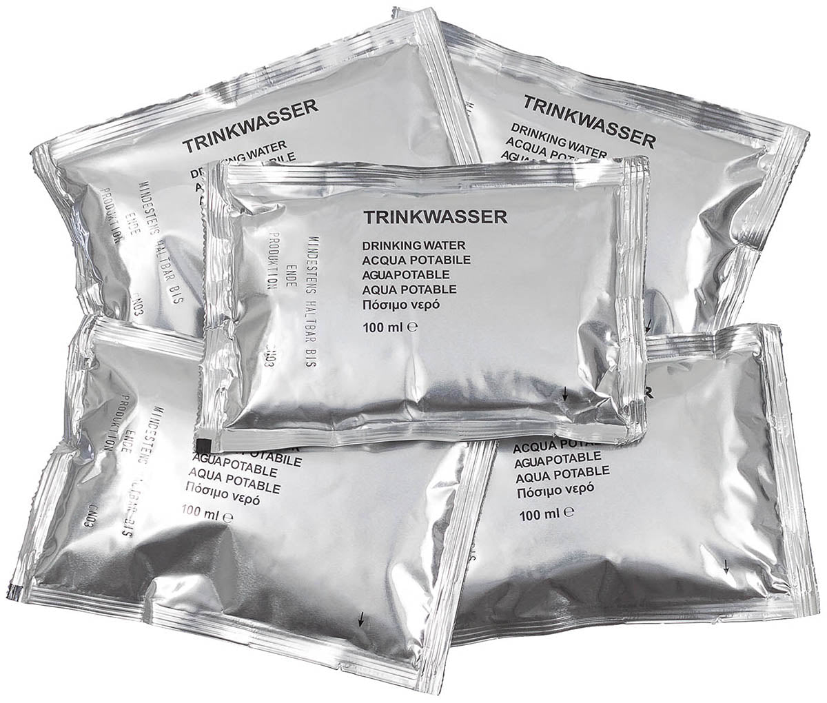 BW Trinkwasser, Pack mit 5 x 100 ml Beutel