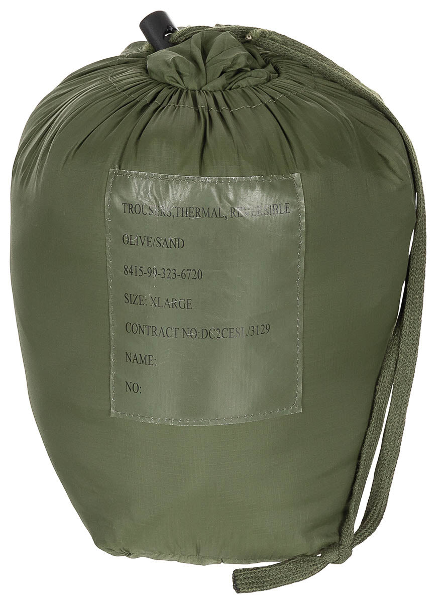 Brit. Thermo-Hose, wendbar, oliv/khaki, neuw.