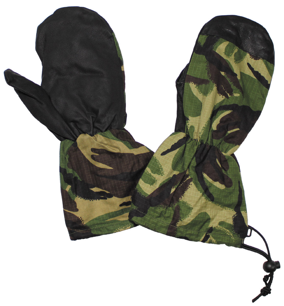 Brit. Fausthandschuhe, neuw., Innenfläche Leder, DPM tarn