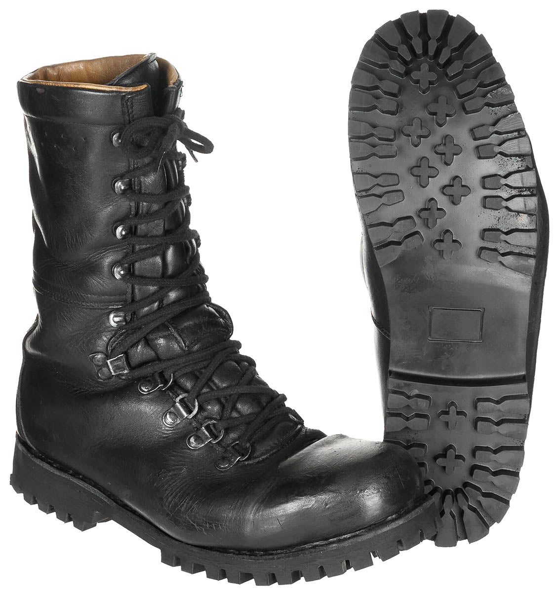 Österr. BH Kampfstiefel, gebr., "SOHLE NEU"