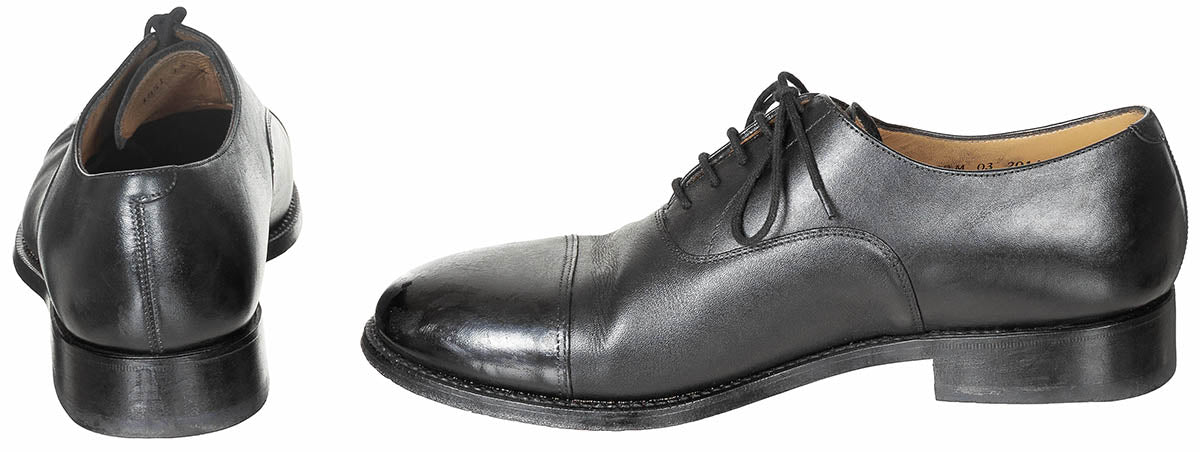 Brit. Halbschuhe, Leder, schwarz, Ledersohle, gebr.