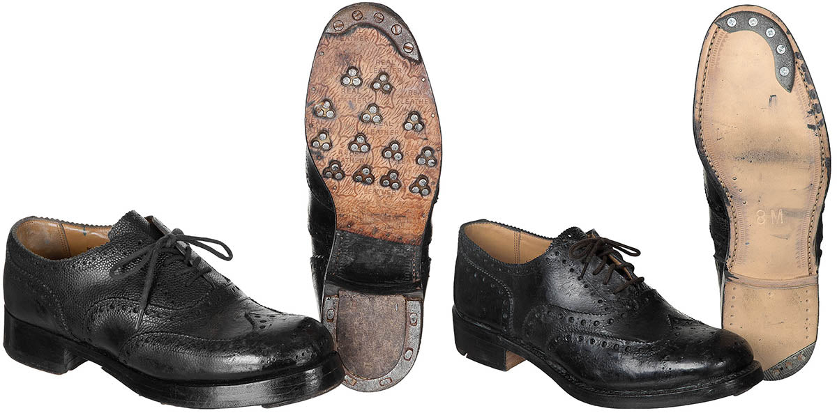 Brit. Steppschuhe, Leder genarbt, gebr.