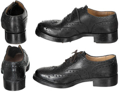Brit. Steppschuhe, Leder genarbt, gebr.