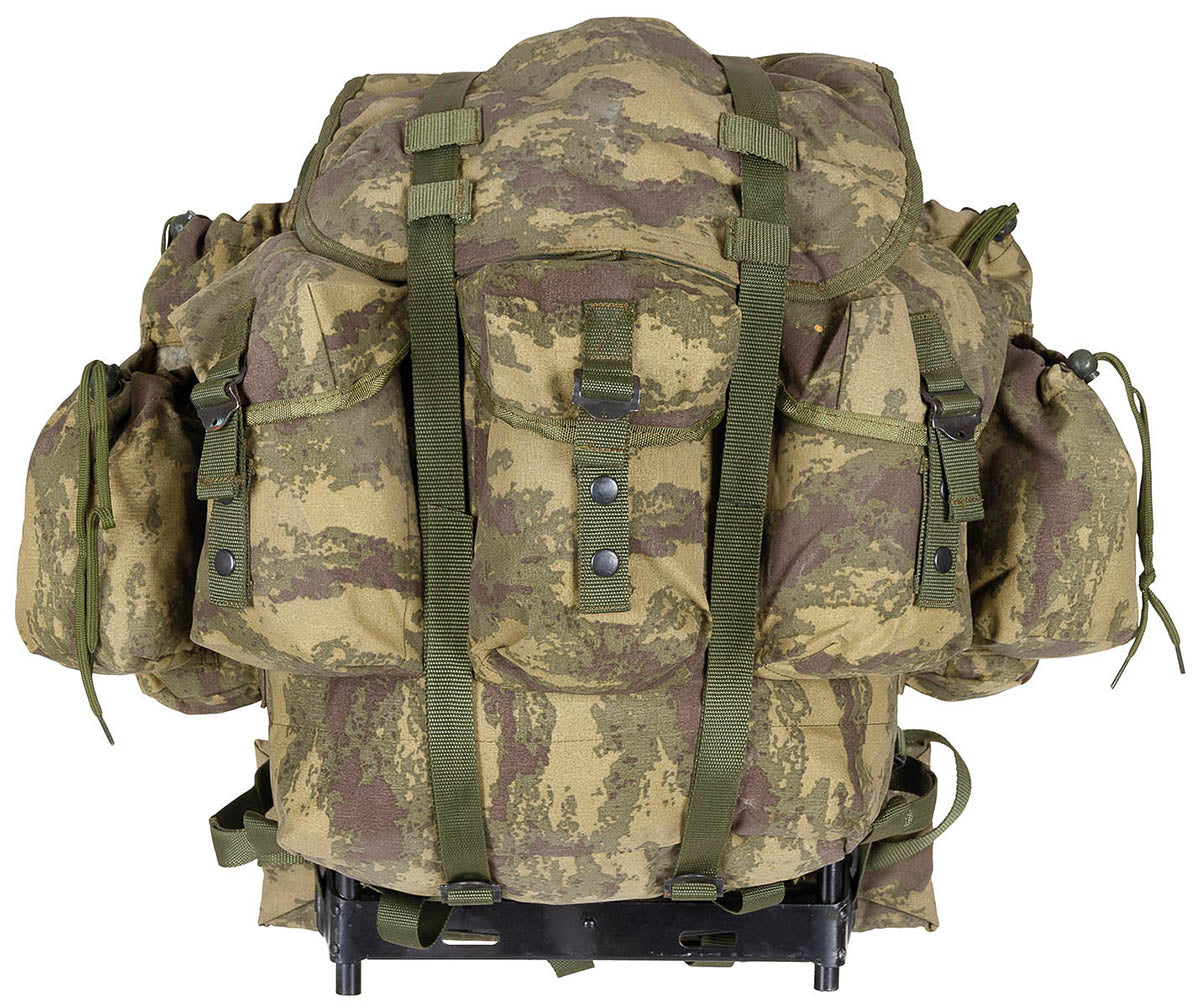 Türk. Rucksack, gebr., Metallgestell