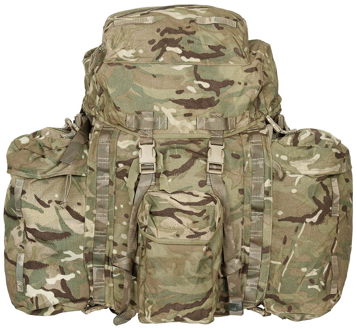 Brit. Rucksack, "INF Short", Seitentaschen, IRR, gebr. 1 Ausführung