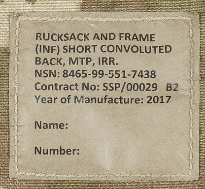 Brit. Rucksack, "INF Short", Seitentaschen, IRR, gebr. 1 Ausführung