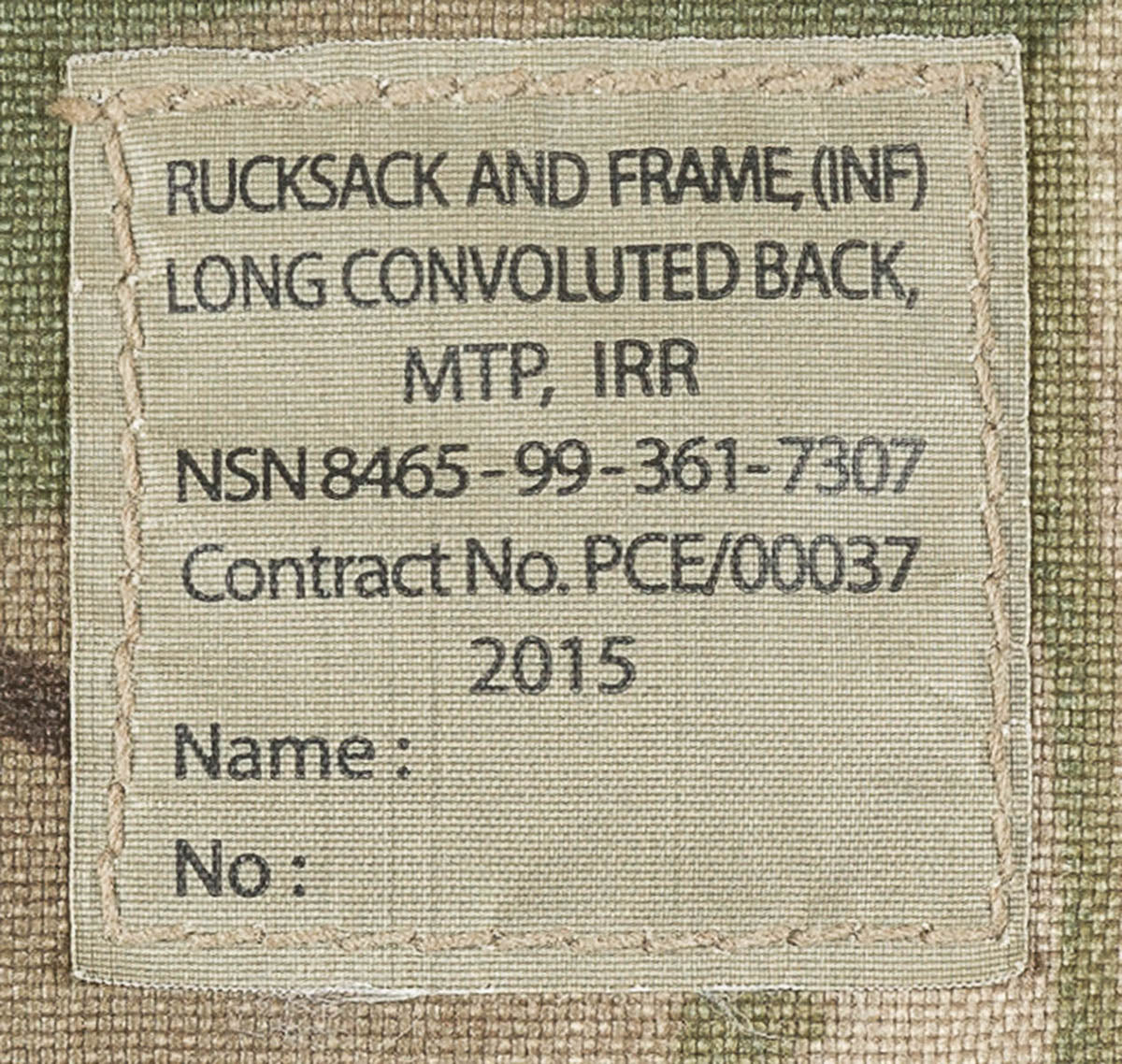 Brit. Rucksack, "INF Long", Seitentaschen, IRR, gebr. 2 Ausführung