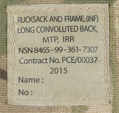 Brit. Rucksack, "INF Long", Seitentaschen, IRR, gebr. 2 Ausführung