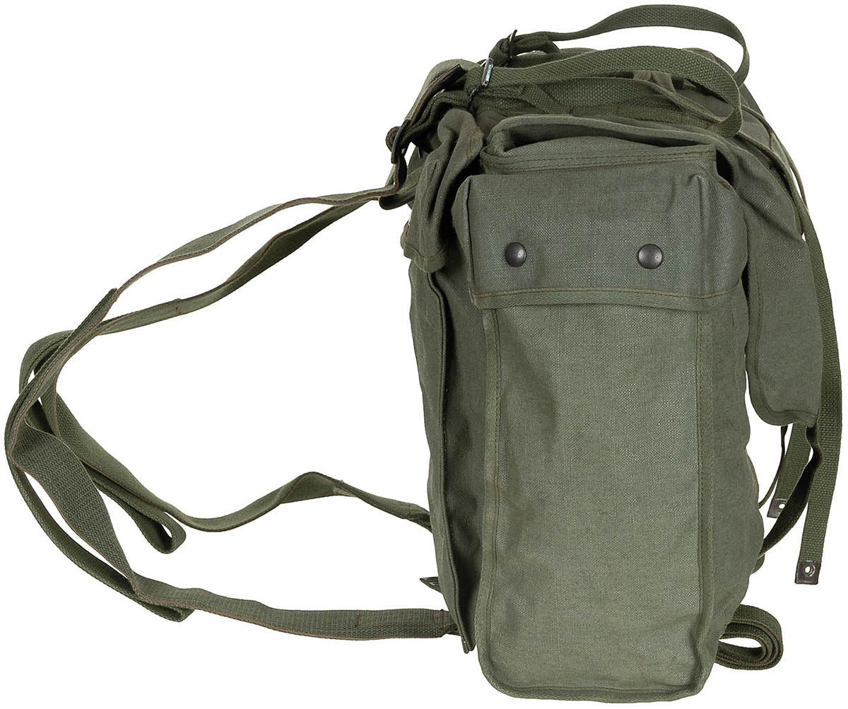 Belg. Rucksack, Canvas, oliv, gebr.