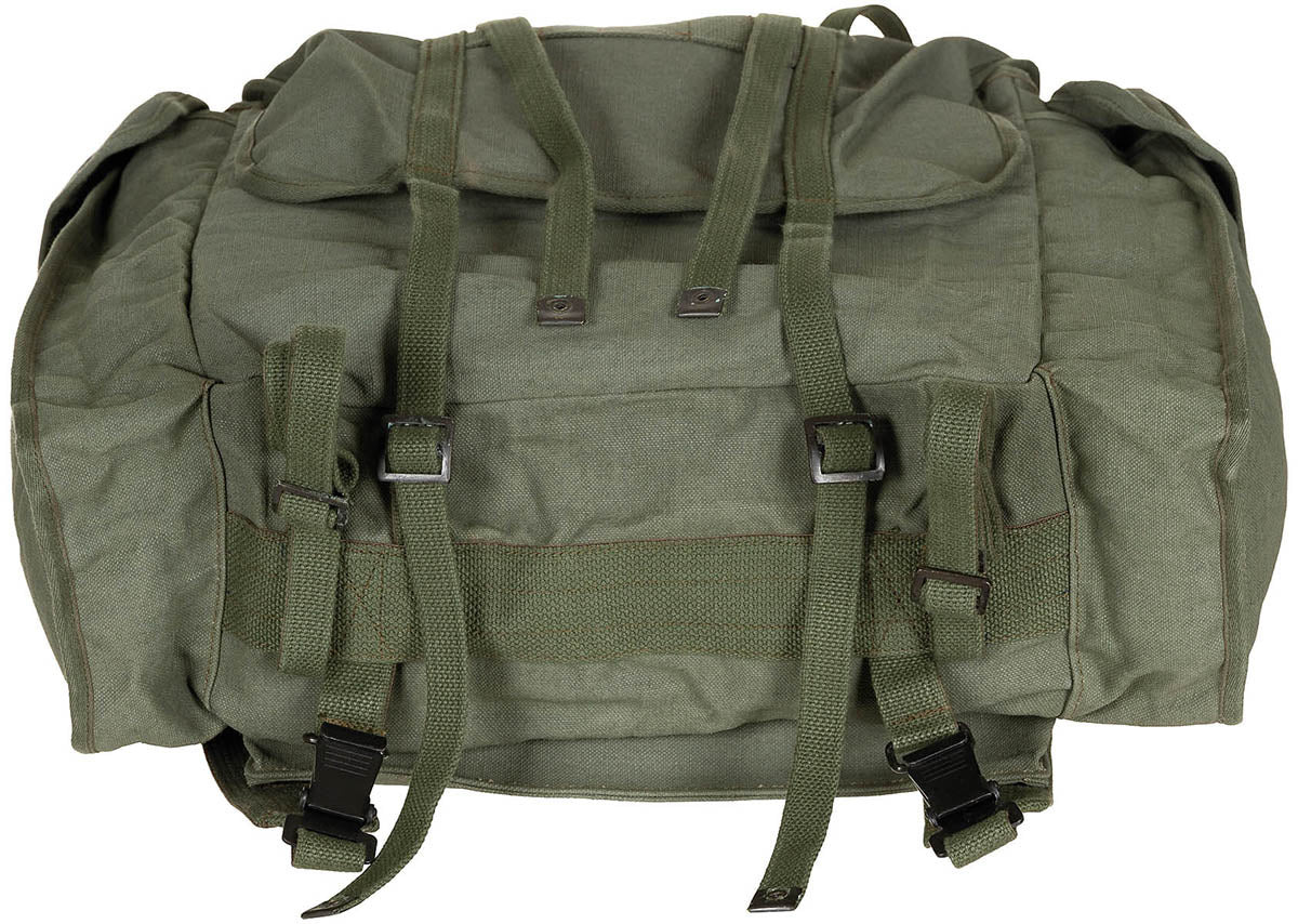 Belg. Rucksack, Canvas, oliv, gebr.