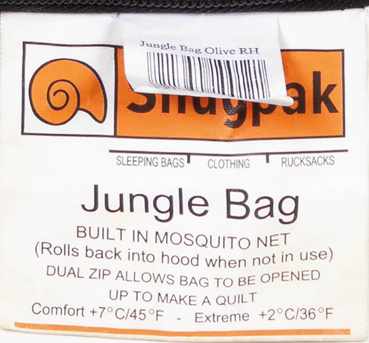 Brit. Schlafsack, Snugpak, "Jungle Bag" oliv, gebr.