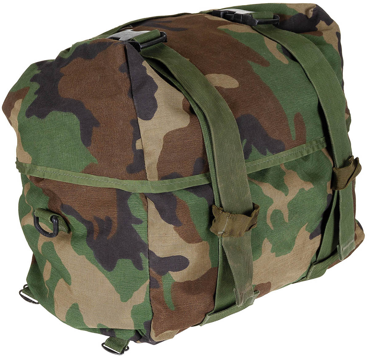 US Schlafsacktragesystem, "MOLLE II", woodland, gebr.