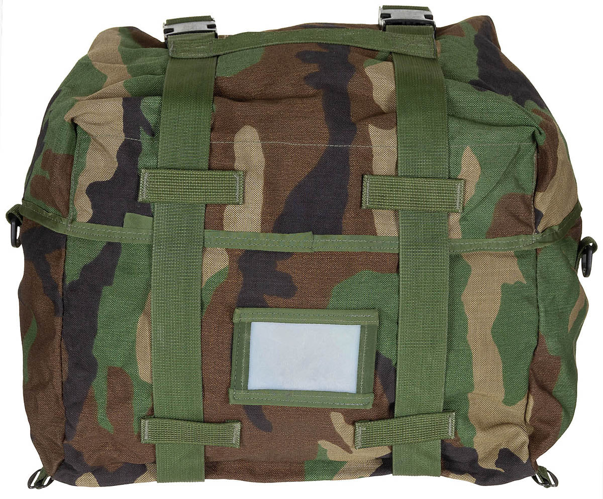 US Schlafsacktragesystem, "MOLLE II", woodland, gebr.