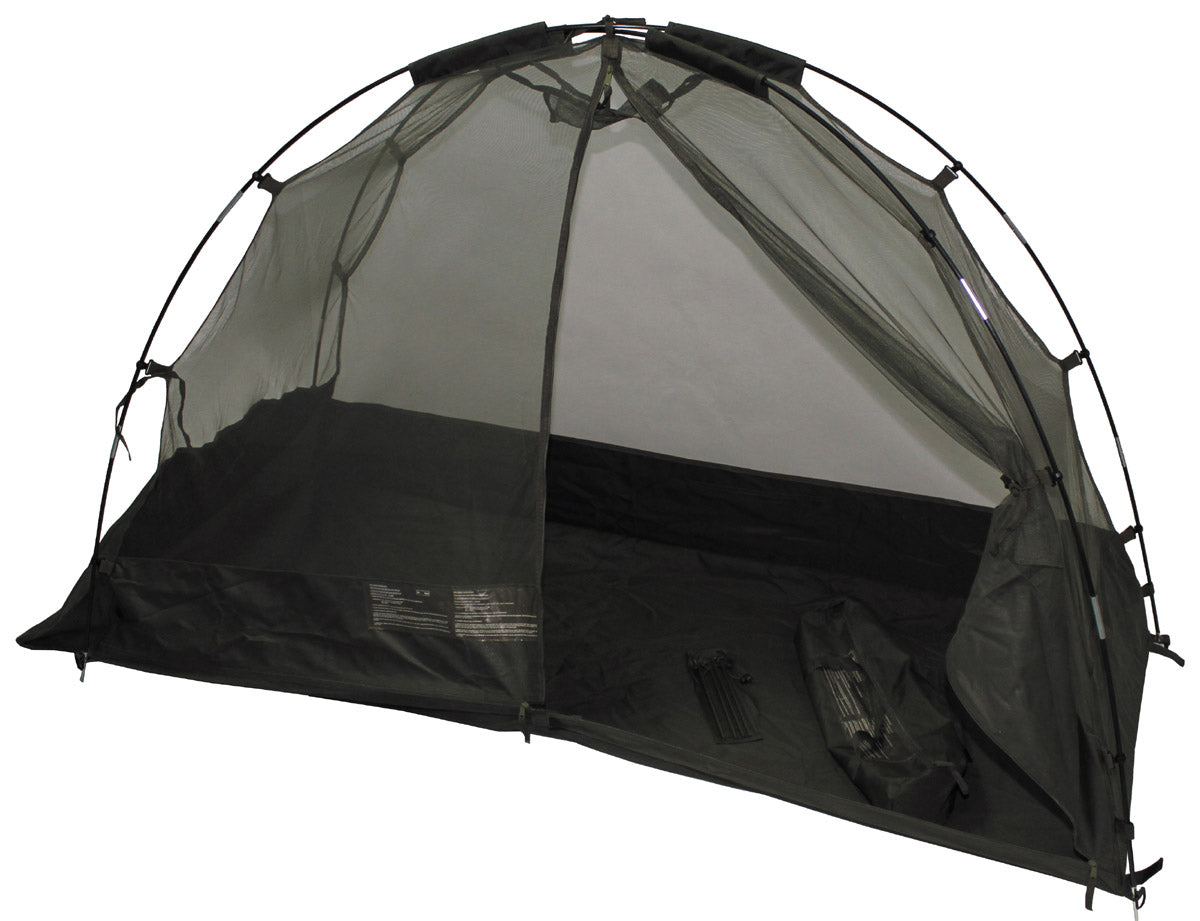 Brit. Moskitonetz, Zeltform, oliv, Gestänge, gebr.