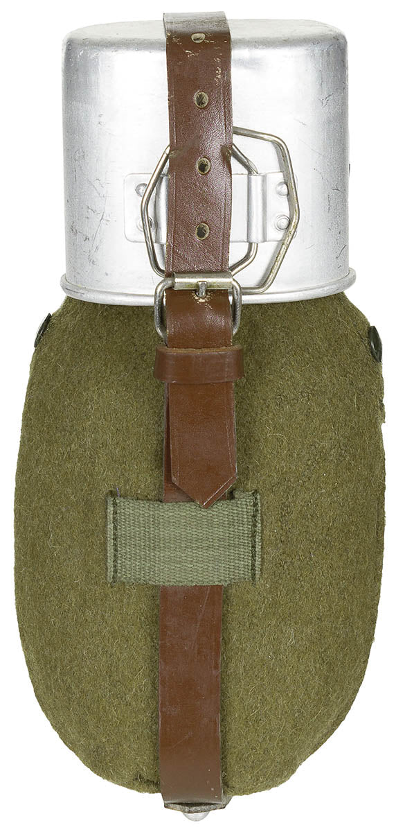 Rumän. Feldflasche, Alu, Becher, Hülle, neuw., Lagersp.