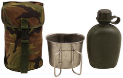 Holl. Feldflasche, mit Tasche, NL tarn, Trinkbecher, gebr.